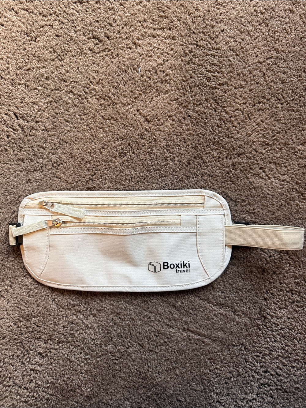 Boxiki Travel RFID Blocking Cream Waist Belt Bag